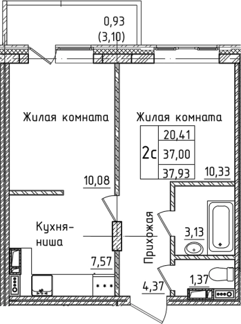 Купить двухкомнатную квартиру у метро Шереметьевская в Лобне. Вариант № 128713, 0, площадь -  квм, цена 5504259 рублей