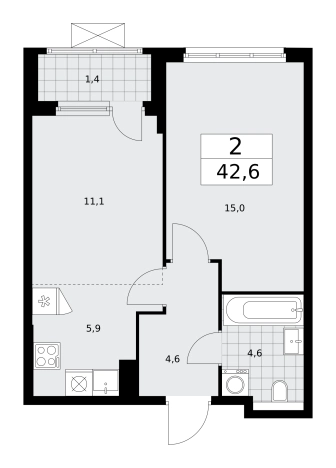 Купить двухкомнатную квартиру в ЖК Бунинские кварталы в Москве. Вариант № 489355, 0, площадь -  квм, цена 15428868 рублей