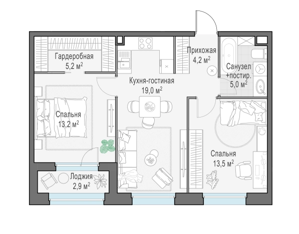 Купить трехкомнатную квартиру в ЖК Белый Grad в Мытищах. Вариант № 168065, 0, площадь -  квм, цена 10910000 рублей