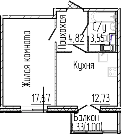 Купить однокомнатную квартиру в новостройках у метро Парнас в Сертолове. Вариант № 6057402, 0, площадь -  квм, цена 7027359 рублей