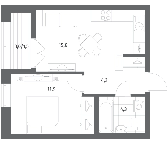 Купить двухкомнатную квартиру в ЖК NEWПИТЕР в Ленинградской области. Вариант № 5258539, 0, площадь - квм, цена 7152000 рублей