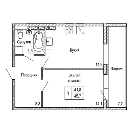 Купить однокомнатную квартиру в районе Ленинский в Владивостоке. Вариант № 9415126, 0, площадь -  квм, цена 7407554 рублей