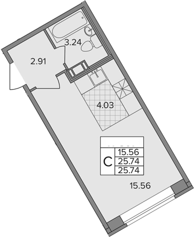 Купить Студию в ЖК Капральский в Ленинградской области. Вариант № 6643405, 0, площадь -  квм, цена 4530240 рублей
