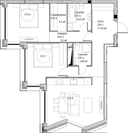 Купить квартиру у метро Тульская в Москве. Вариант № 81769, 0, площадь -  квм, цена 36382500 рублей