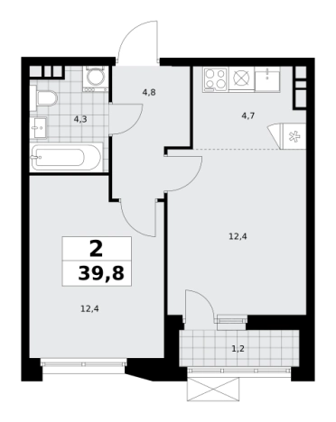 Купить двухкомнатную квартиру в ЖК Бунинские кварталы в Москве. Вариант № 2573326, 0, площадь -  квм, цена 15076240 рублей