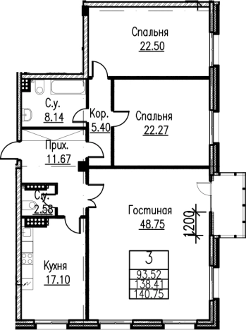 Купить трехкомнатную квартиру в новостройках у метро Крестовский остров в Санкт-Петербурге. Вариант № 79898, 0, площадь -  квм, цена 81891080 рублей