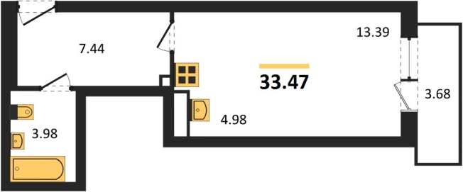 Купить Студию в ЖК Расцветай на Зорге в Новосибирске. Вариант № 9879433, 0, площадь -  квм, цена 3550000 рублей