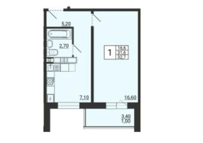 Купить однокомнатную квартиру на улице Хвойная в Республике Башкортостан. Вариант № 9535700, 3, площадь -  квм, цена 2771000 рублей