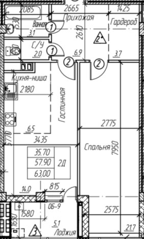 Купить квартиру в новостройках в Республике Татарстан (татарстан). Вариант № 141025, 2, площадь -  квм, цена 8342506 рублей