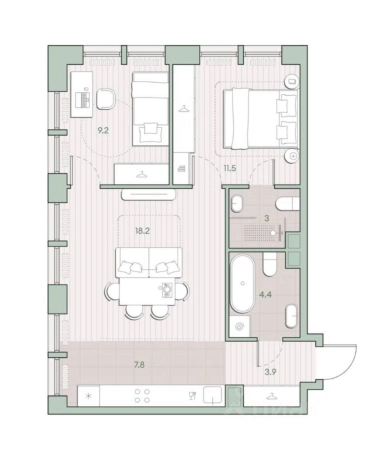 Купить квартиру в Москве. Вариант № 8692312, 2, площадь - квм, цена 27000000 рублей
