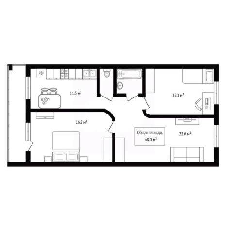 Купить трехкомнатную квартиру в Новосибирской области. Вариант № 9681601, 9, площадь -  квм, цена 7650000 рублей
