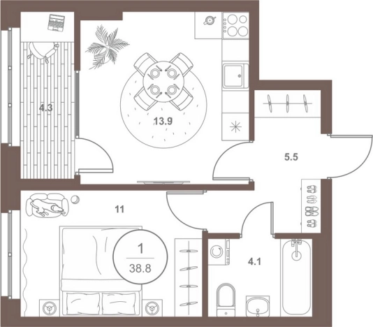 Купить квартиру в ЖК Жилой комплекс "Upgrade Family" в Пензенской области. Вариант № 4007157, 0, площадь -  квм, цена 4112800 рублей