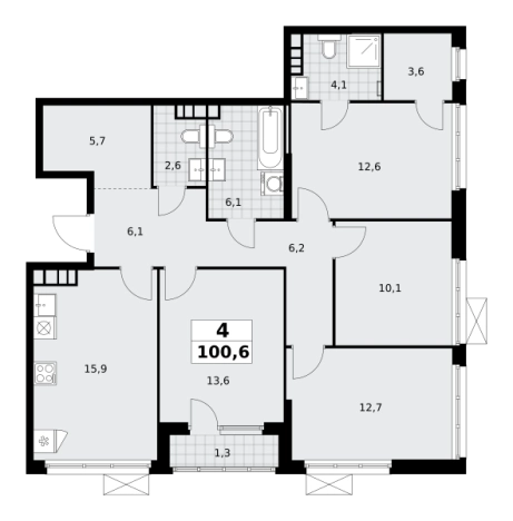 Купить многокомнатную квартиру в ЖК Южные сады в Москве. Вариант № 116421, 0, площадь -  квм, цена 34436386 рублей