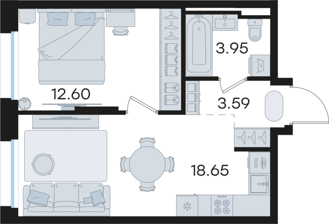 Купить однокомнатную квартиру в ЖК GloraX Premium Гребной Канал в Нижнем Новгороде. Вариант № 9336938, 0, площадь -  квм, цена 10608106 рублей