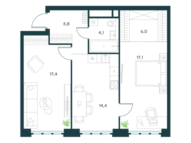 Купить двухкомнатную квартиру в районе Печатники в Москве. Вариант № 9008097, 0, площадь -  квм, цена 30551456 рублей