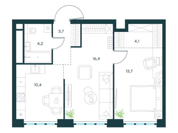 Купить двухкомнатную квартиру в ЮВАО в Москве. Вариант № 2580616, 0, площадь -  квм, цена 28640099 рублей