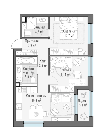Купить трехкомнатную квартиру у метро Ростокино в Королёве. Вариант № 168059, 0, площадь - квм, цена 13410000 рублей