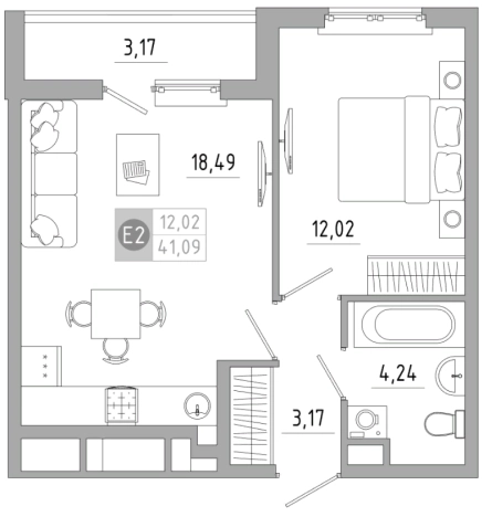 Купить однокомнатную квартиру в новостройках в ЖК Пряничная слобода в Туле. Вариант № 71318, 0, площадь -  квм, цена 4518667 рублей