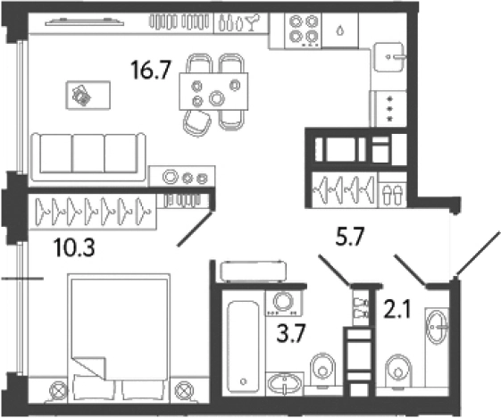 Купить двухкомнатную квартиру у метро Улица Дыбенко в Санкт-Петербурге. Вариант № 6251941, 0, площадь -  квм, цена 13033255 рублей