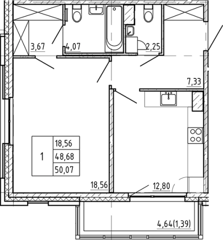 Купить однокомнатную квартиру на улице 7-я линия Васильевского острова в Санкт-Петербурге. Вариант № 7598116, 0, площадь -  квм, цена 21046334 рублей