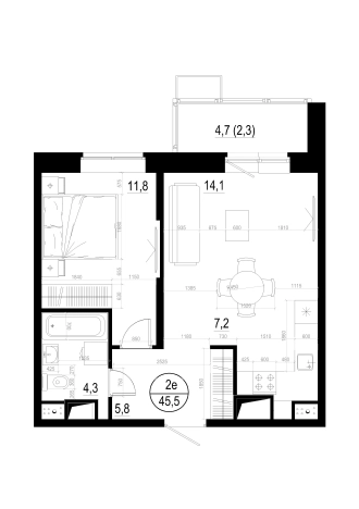Купить двухкомнатную квартиру в Одинцове. Вариант № 127942, 0, площадь -  квм, цена 11372000 рублей