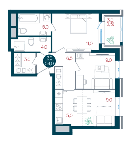 Купить квартиру в новостройках у метро Кантемировская в Москве. Вариант № 8920957, 0, площадь -  квм, цена 18871334 рублей