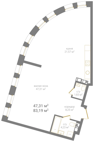 Купить квартиру в новостройках в ЖК КМ Дом на Барминской в Нижнем Новгороде. Вариант № 592847, 0, площадь -  квм, цена 26315100 рублей