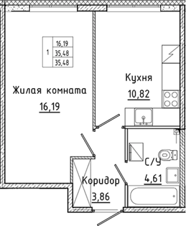 Купить однокомнатную квартиру в ЖК Аквилон Янино в Ленинградской области. Вариант № 6226221, 0, площадь -  квм, цена 4962933 рублей