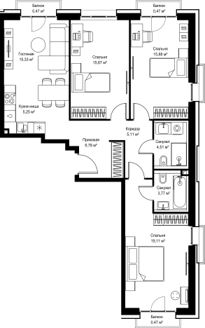 Купить трехкомнатную квартиру в районе Западное Дегунино в Москве. Вариант № 9956086, 0, площадь -  квм, цена 49621572 рублей