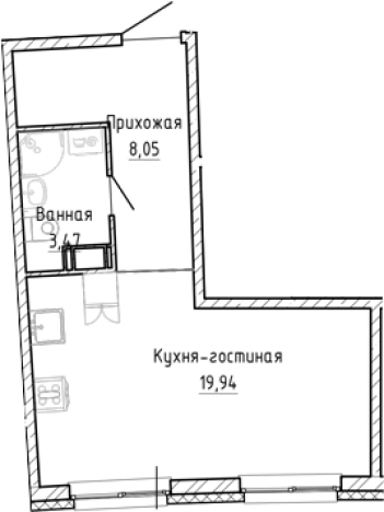 Купить Студию у метро Девяткино в Мурине. Вариант № 8928433, 0, площадь -  квм, цена 6564343 рублей