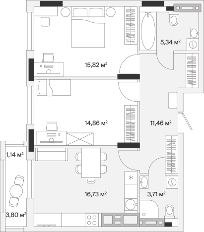 Купить квартиру в новостройках на улице Весенняя в Калининграде. Вариант № 100791, 0, площадь -  квм, цена 10583202 рублей
