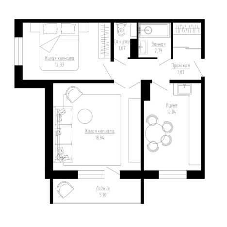 Купить двухкомнатную квартиру в новостройках в ЖК Микрорайон Центральный, 24 в Тобольске. Вариант № 123924, 0, площадь -  квм, цена 5450000 рублей