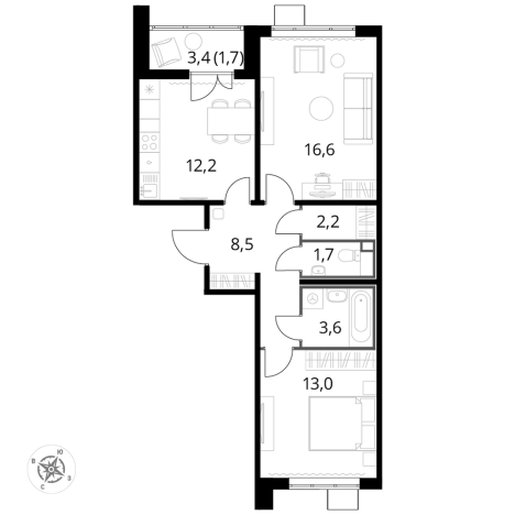 Купить квартиру в ЖК 1-й Лермонтовский в Люберцах. Вариант № 9876215, 0, площадь -  квм, цена 16432030 рублей