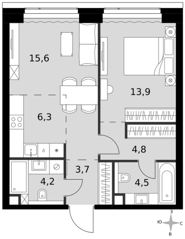 Купить квартиру в районе Хорошёвский в Москве. Вариант № 9471338, 0, площадь -  квм, цена 38814550 рублей