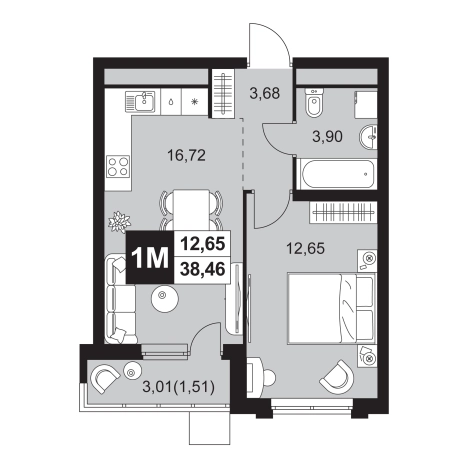 Купить двухкомнатную квартиру в новостройках в Пензенской области. Вариант № 9181179, 0, площадь -  квм, цена 5115180 рублей
