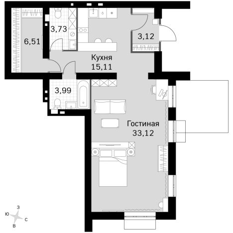 Купить двухкомнатную квартиру в Одинцове. Вариант № 113463, 0, площадь -  квм, цена 17154342 рублей