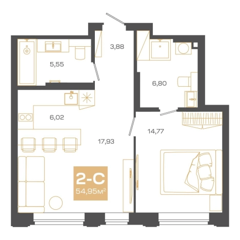 Купить двухкомнатную квартиру в ЖК Пульсар в Новосибирске. Вариант № 9960909, 0, площадь -  квм, цена 13401000 рублей