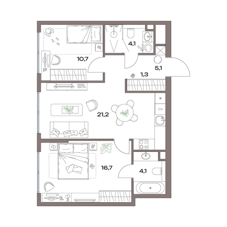 Купить трехкомнатную квартиру у метро Яхромская в Москве. Вариант № 3970786, 0, площадь -  квм, цена 27607085 рублей
