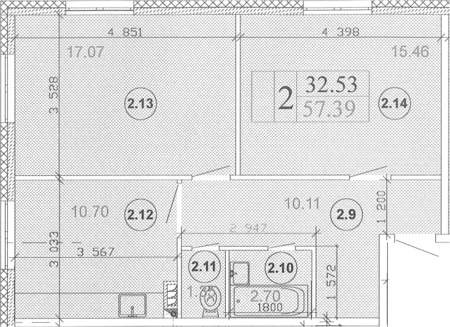 Купить квартиру в новостройках в Гатчине. Вариант № 5550616, 0, площадь -  квм, цена 9494038 рублей