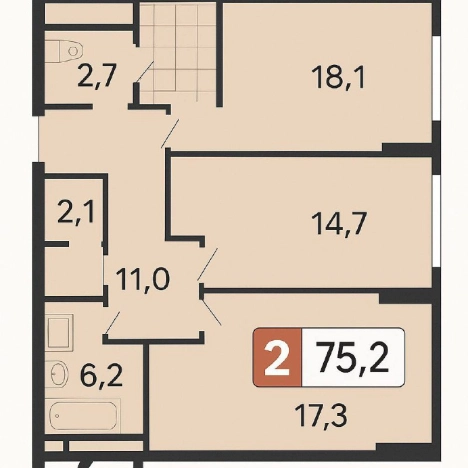 Купить квартиру в Москве. Вариант № 10025981, 2, площадь -  квм, цена 41500000 рублей
