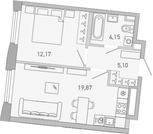 Купить однокомнатную квартиру в новостройках в ЖК Министр в Санкт-Петербурге. Вариант № 9145348, 0, площадь -  квм, цена 25715799 рублей