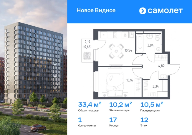 Купить квартиру в ЖК Новое Видное в Московской области. Вариант № 2915897, 0, площадь -  квм, цена 6109851 рублей