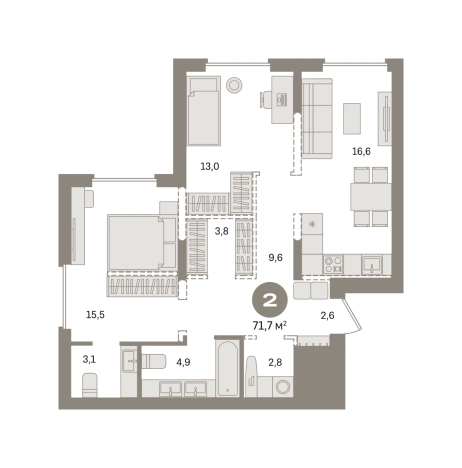 Купить двухкомнатную квартиру в ЖК Первый квартал. Вторая очередь в Московской области. Вариант № 8538851, 0, площадь -  квм, цена 12550000 рублей