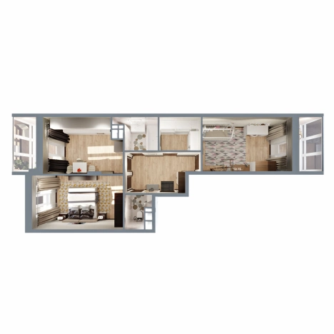 Купить двухкомнатную квартиру в ЖК "Чайковский" в Коврове. Вариант № 146277, 1, площадь -  квм, цена 7038000 рублей