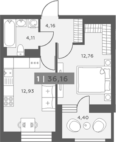 Купить однокомнатную квартиру на вторичке в Кудрове. Вариант № 6217545, 0, площадь -  квм, цена 6705192 рублей