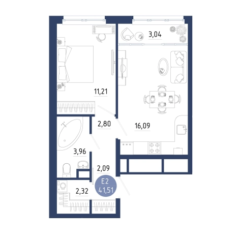 Купить однокомнатную квартиру на улице проезд Бульвар Оптимистов в Рязанской области. Вариант № 102337, 0, площадь -  квм, цена 4979955 рублей