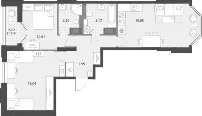 Купить трехкомнатную квартиру у метро Елизаровская в Санкт-Петербурге. Вариант № 7851438, 0, площадь -  квм, цена 19924474 рублей
