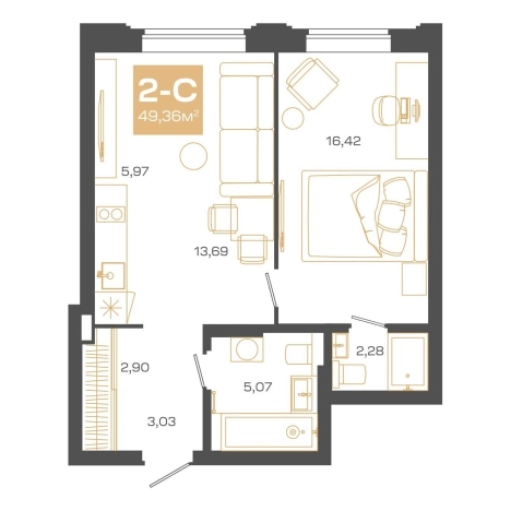 Купить двухкомнатную квартиру в ЖК Пульсар в Новосибирске. Вариант № 9958553, 0, площадь -  квм, цена 10408000 рублей