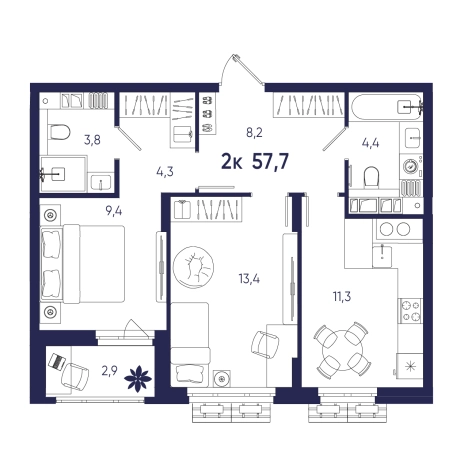 Купить квартиру на вторичке на улице Щербакова в Пензе. Вариант № 10320424, 0, площадь -  квм, цена 6577800 рублей