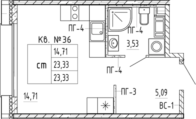 Купить квартиру в новостройках в ЖК PlUS Пулковский в Санкт-Петербурге. Вариант № 5585761, 0, площадь - квм, цена 5204923 рублей